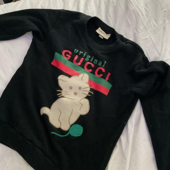 Gucci Unisex Black Kitten Pull Over Sweater - Picture 1 of 2